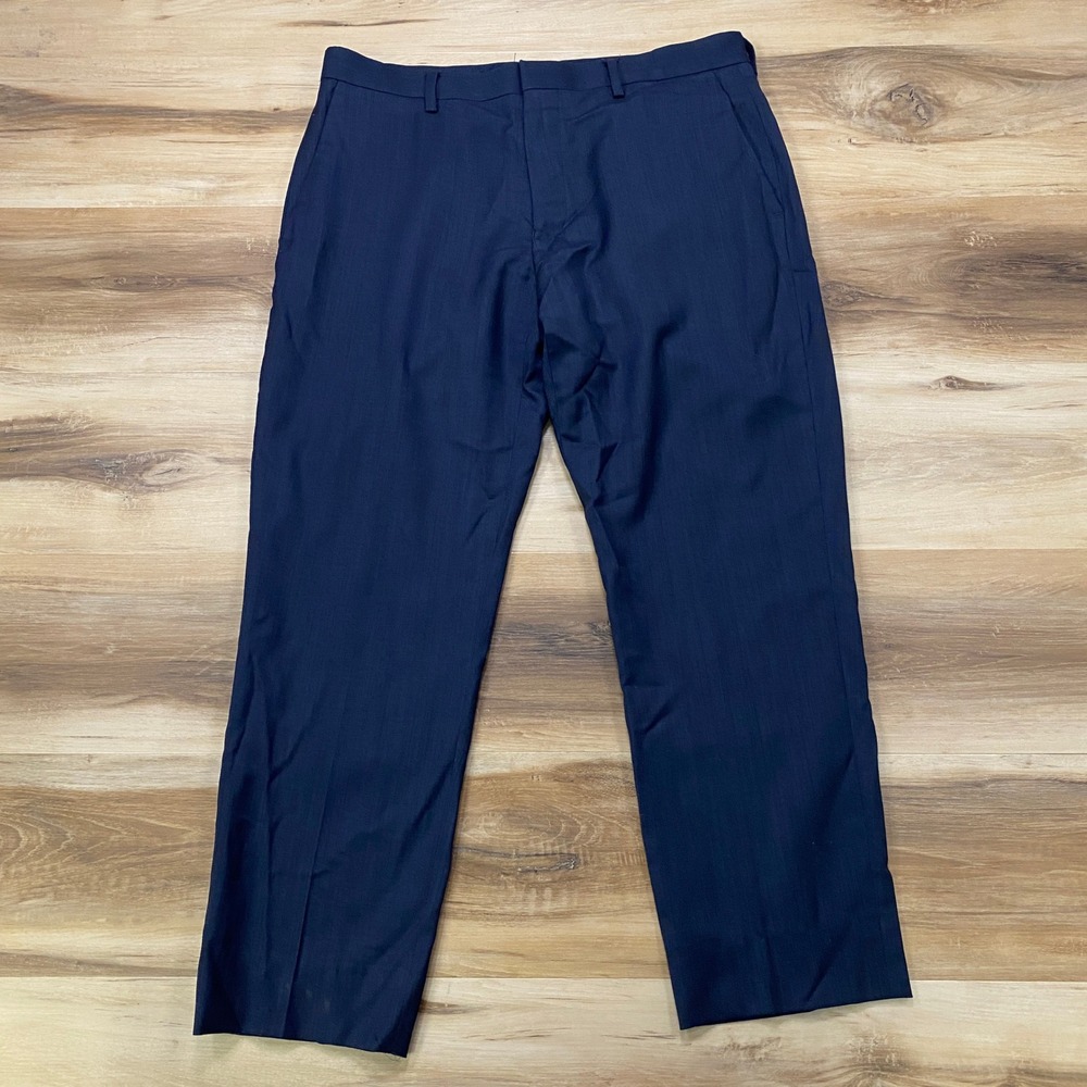 J.Crew Ludlow Slim Suit Pant 33 Navy Tollegno 1900 3D Wool Trousers J3422